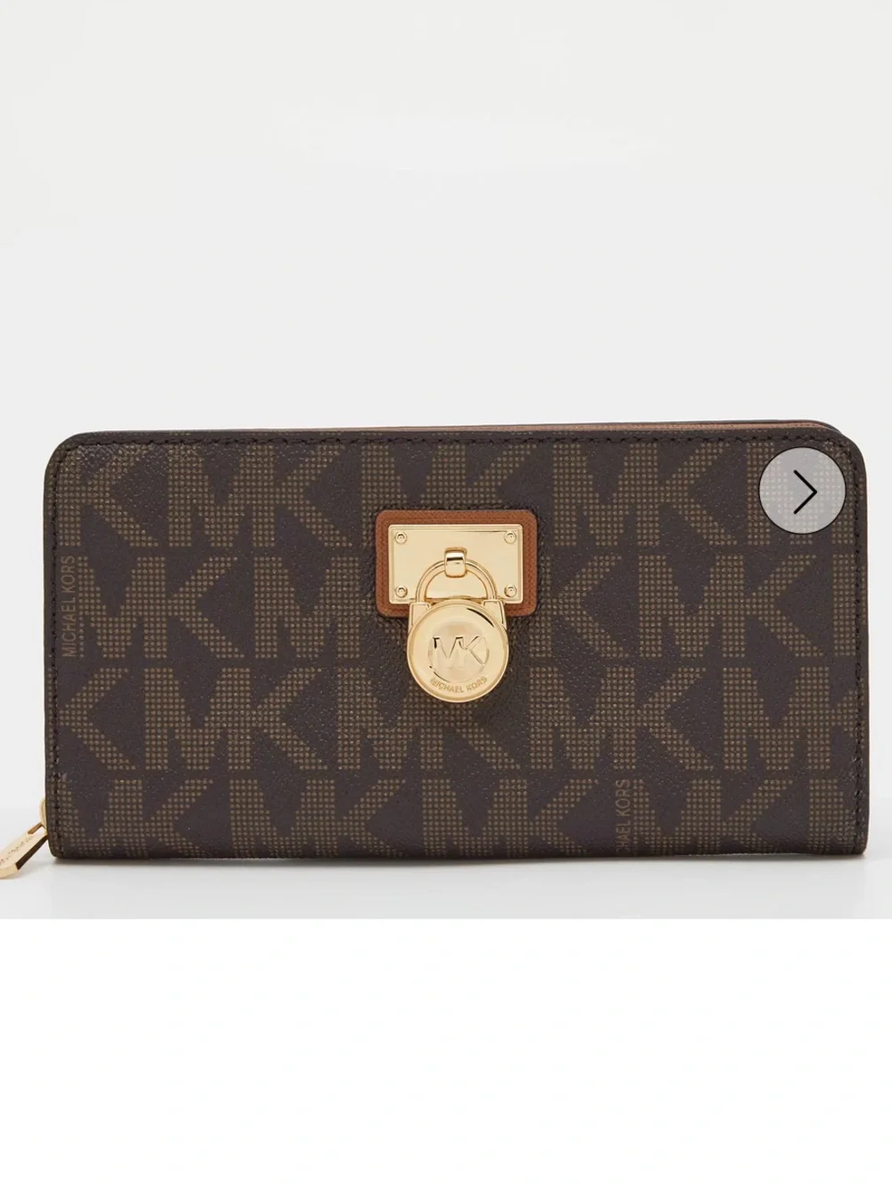 Michael Kors Brown Signature Coated Canvas Zip Around Wallet